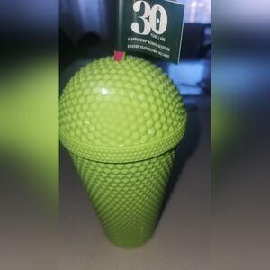 Starbucks 2025 30th Anniversary Frappuccino Lime Green Dome Studded Tumbler